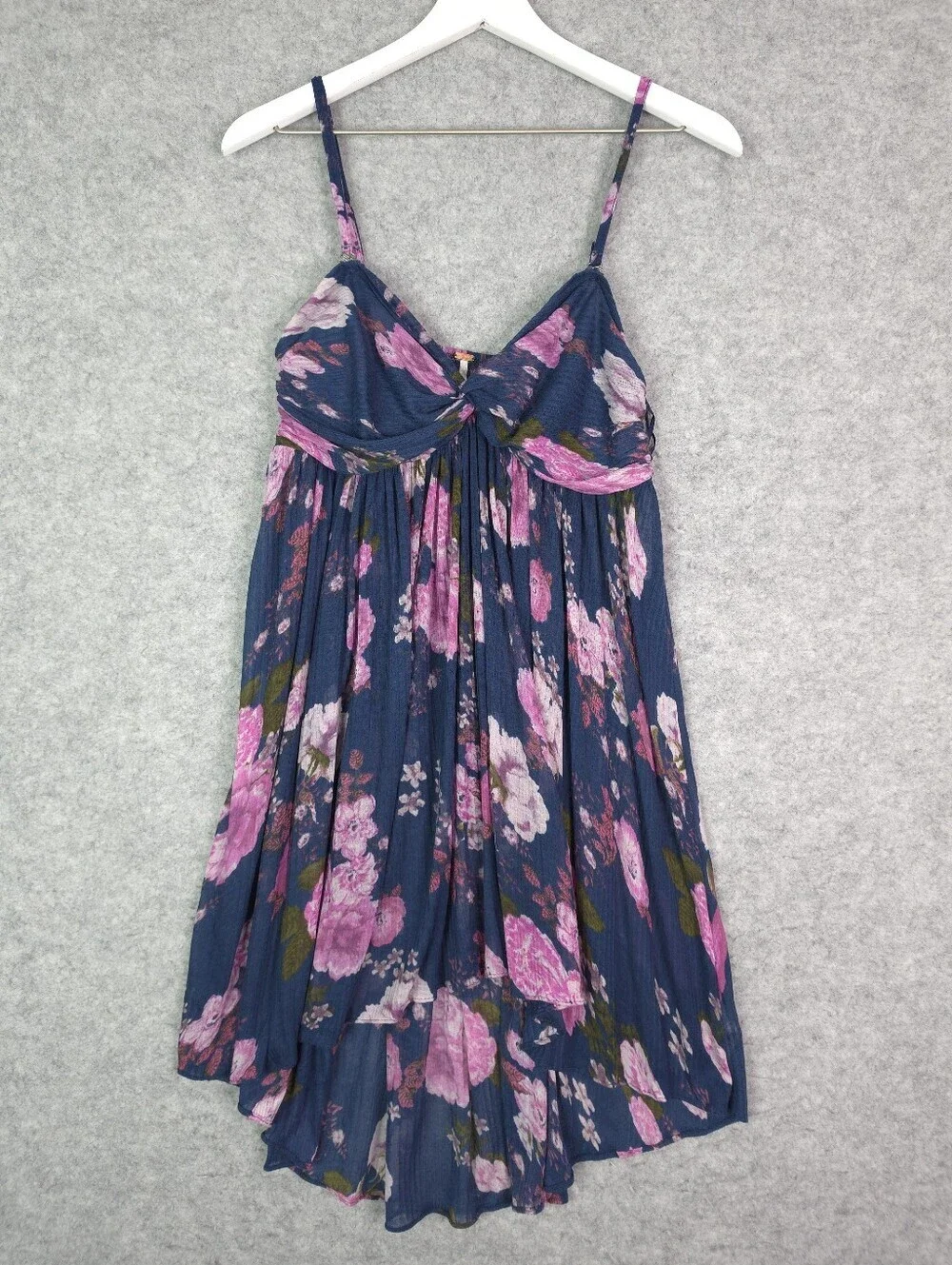 Free People Mirage Flowy Tube Top Tunic Blue Floral